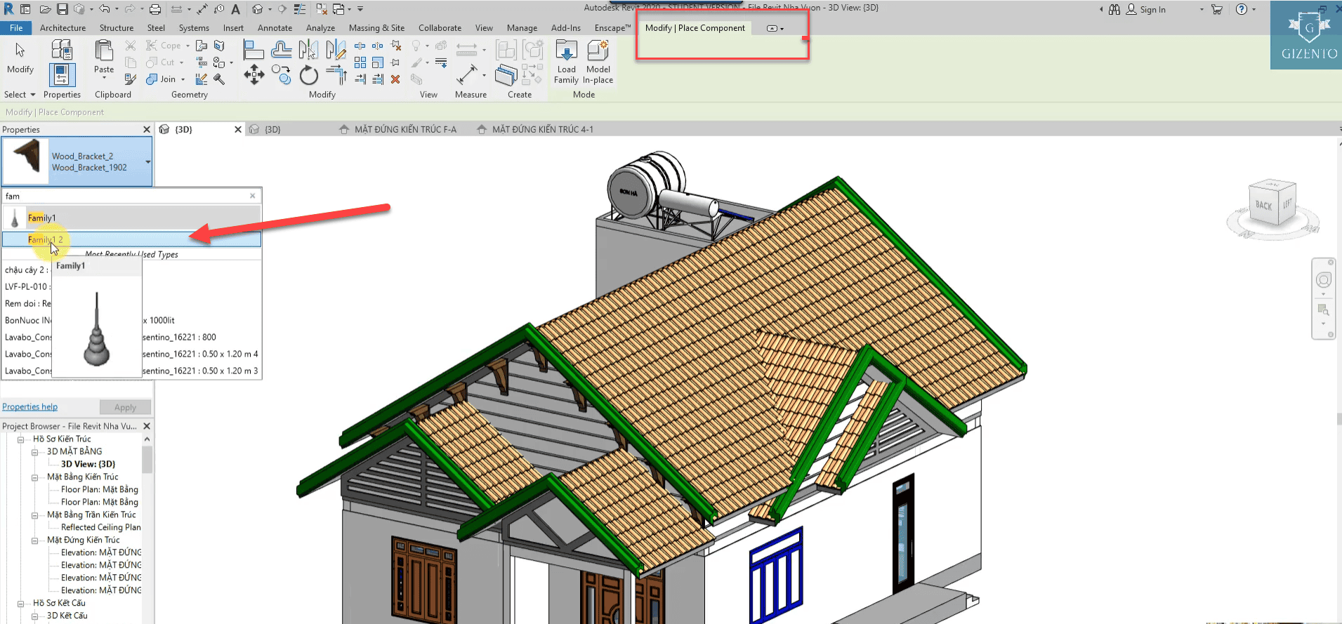 Đặt thiết bị chống sét trong Revit khá dễ dàng với family