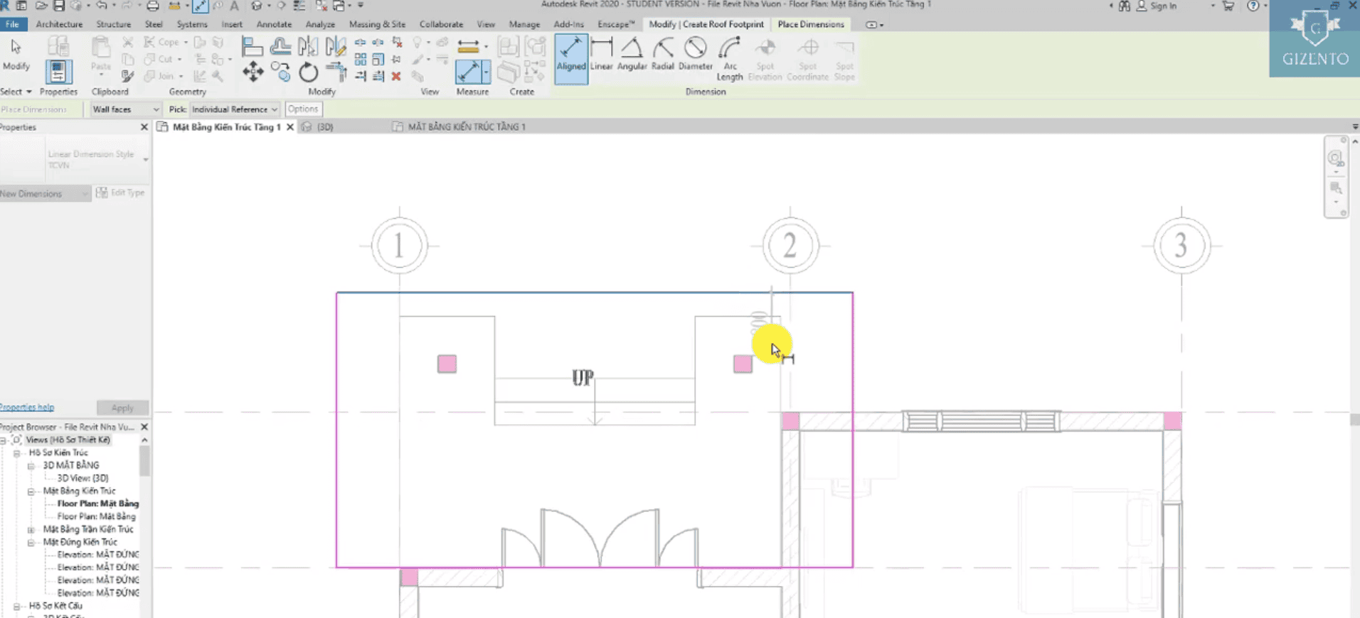 Dựng hệ mái chéo trong Revit với độ dốc khác nhau