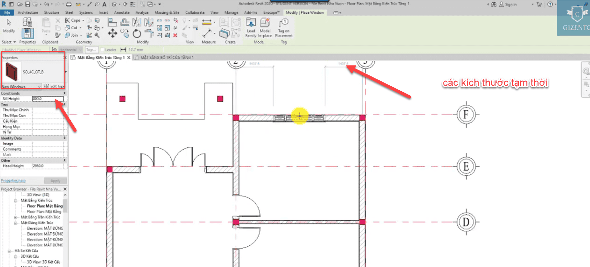 WN là lệnh dựng cửa sổ trong Revit nhanh chóng, hiệu quả