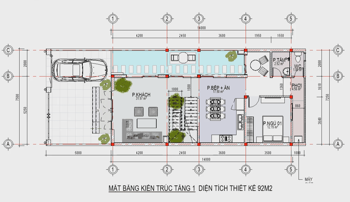 Thiết kế mặt bằng nhà 2-3 tầng hiện đại