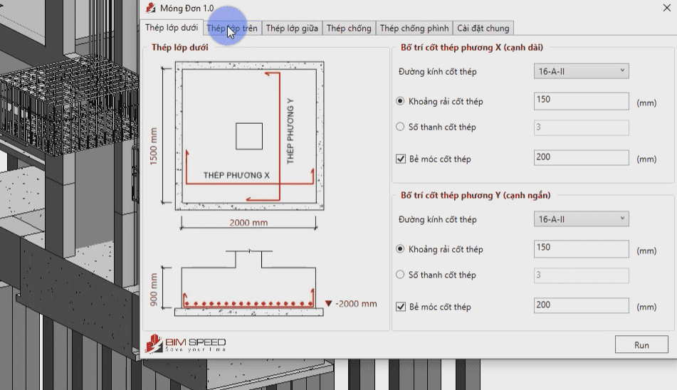 Dùng Bimspeed trong triển khai đài móng DC05 trong Revit