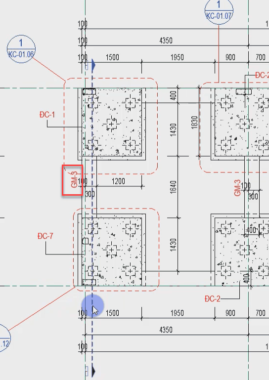 Tiến hành triển khai thép giằng móng trong Revit GM3