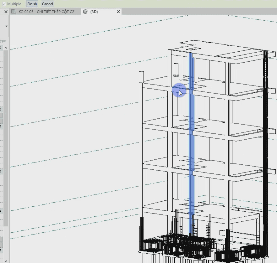 Triển khai thép cột C3 trong Revit với sự hỗ trợ của Bim speed