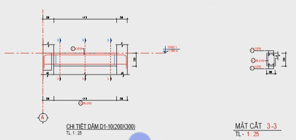 triển khai thép dầm D1.10