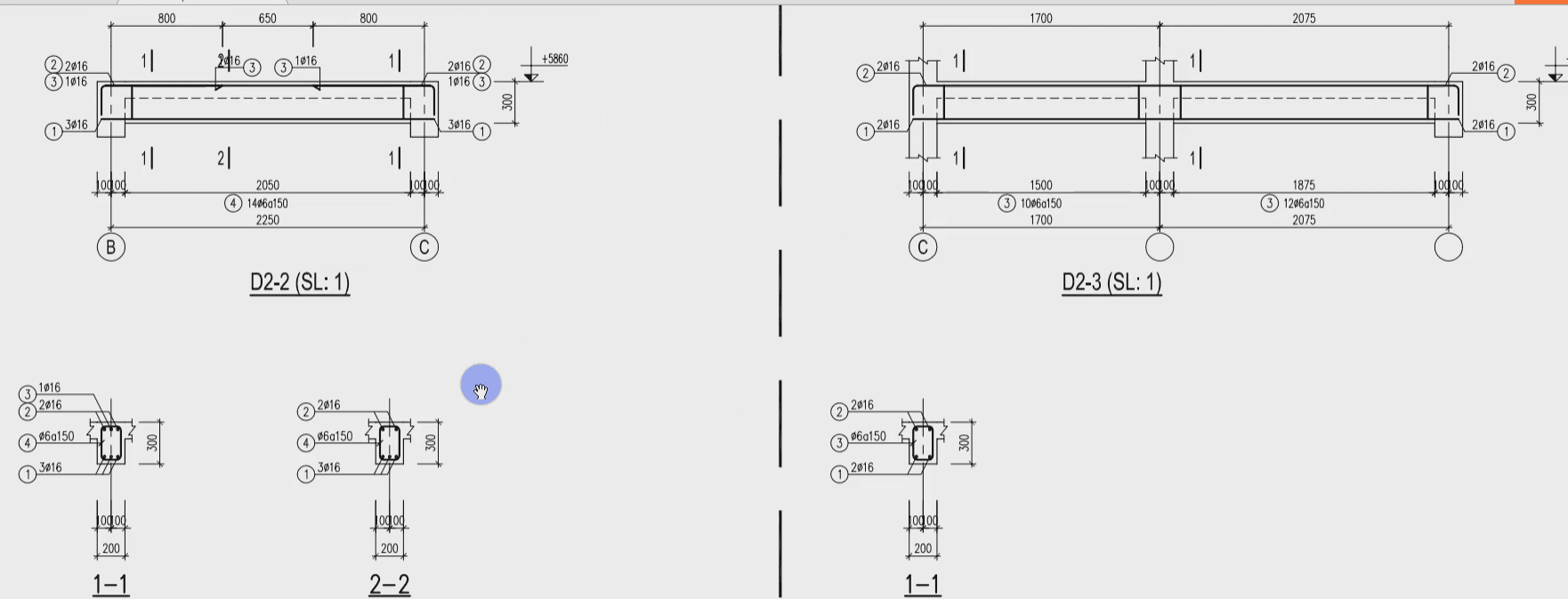 Triển khai thép dầm D2-7, D2-8 cho nhà phố bằng tool bim speed