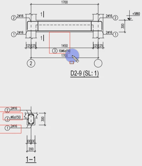 Triển khai thép dầm D2-10 cho công trình nhà phố bằng tool bim speed