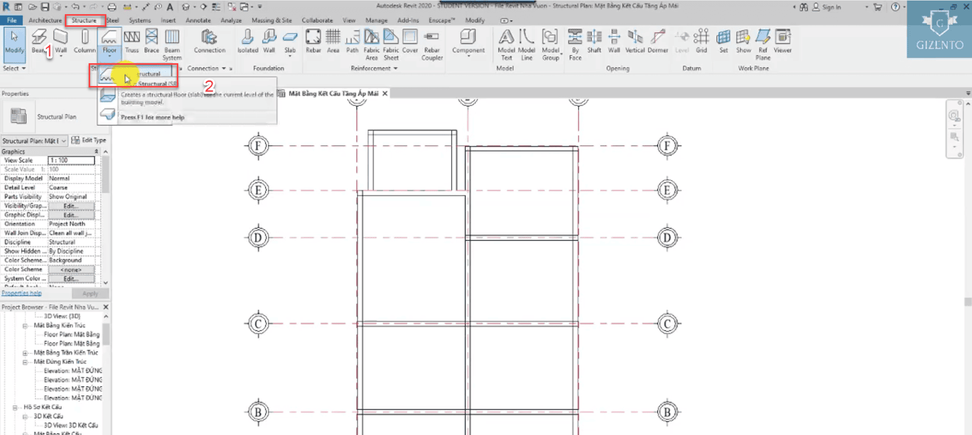 Dựng nền trong revit cho công trình nhà vườn