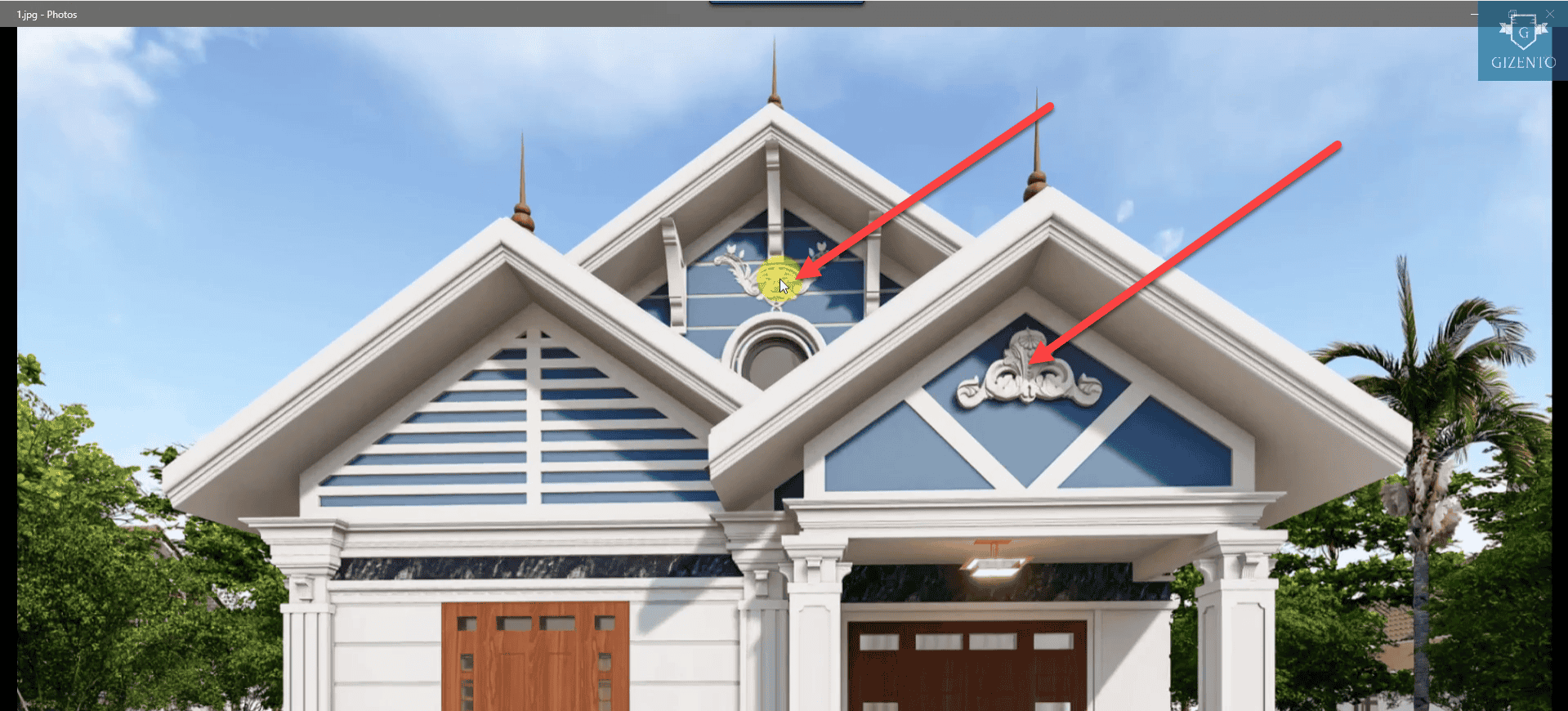 Đặt hoạ tiết trang trí trong Revit cho mái chữ A công trình nhà vườn