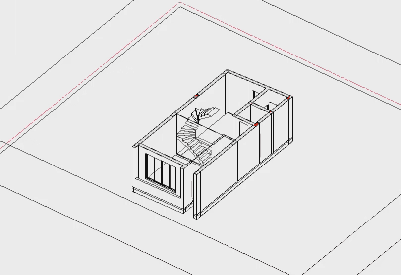 Triển khai mặt bằng lanh tô tầng 4 nhà phố bằng phần mềm Revit
